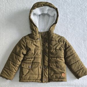Little Me Olive Green Puffer Jacket
